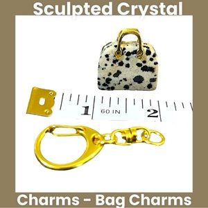 NWOT Sculpted Crystal Handbag Charm!  Choice of color.  Free bag charm holder.